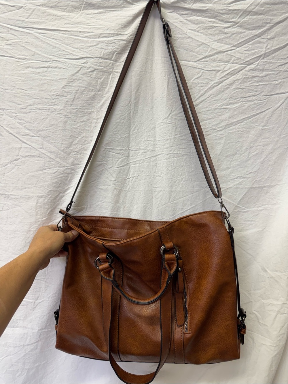 Classic Brown Leather Tote Bag - Versatile Women’s Shoulder Bag